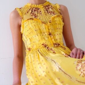 NWT Ulla Johnson Kassia Floral Yellow Dress